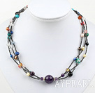 Nice Multi Color Freshwater Pearl And Multi Stone Beaded Necklace