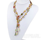 pearl three-colored jade necklace