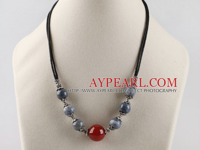 sponge coral and red coral necklace with extendable chain