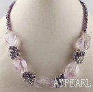 wonderful chunky amethyst necklace with lobster clasp