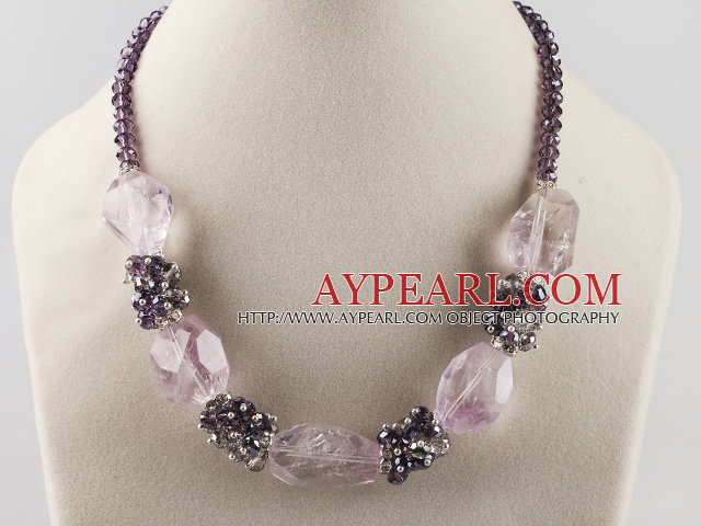 wonderful chunky amethyst necklace with lobster clasp