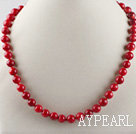 17.7inches 10mm red coral beaded necklace