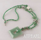 round and heart shape aventurine necklace with pendant