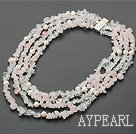 multi cristal blanc et rose Collier brin quartze