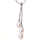 10 - 11mm d'eau douce blanche perle collier pendentif naturel élégant de style