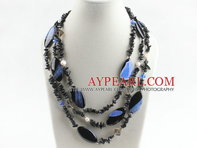 multibrin perle et collier en agate cristallisent