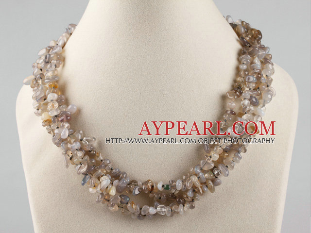 multi strand finely carved gray agate necklace with gem clasp нескольких нитей тонкой резьбой серый агат ожерелье с застежкой камень