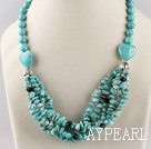 turquoise and crystal necklace with lobster clasp