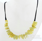 Ny design Branch Shape Citron Jade Halsband med svart tråd