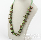 green pearl crystal and gem stone necklace