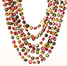 Summer Lovely Multilayer Multi color Shell Necklace With Hollow Ring Closure