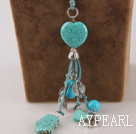 lovely 23.6 inches turquoise necklace with extendable chain
