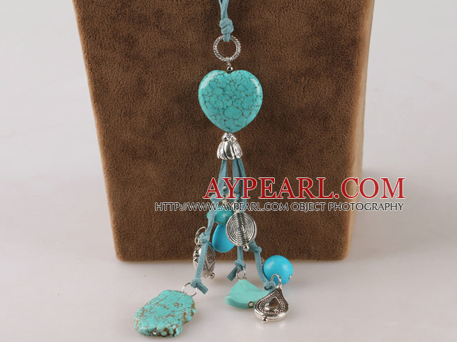 belle 23,6 collier turquoise  poucesavec la chaîne extensible