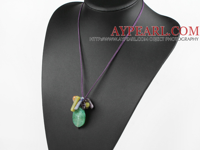 crystal and agate necklace with extendable chain