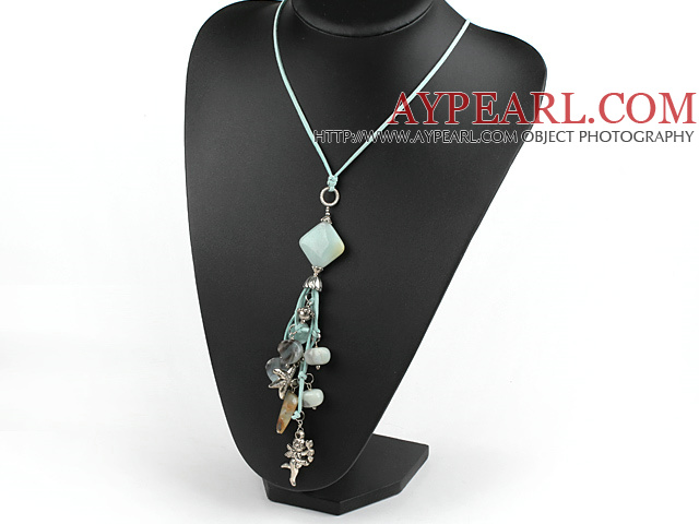 Amazon stone necklace with extendable chain