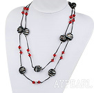 fashion jewelry crystal and colored glaze necklace