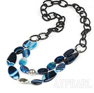 favourite blue agate necklace on big chains