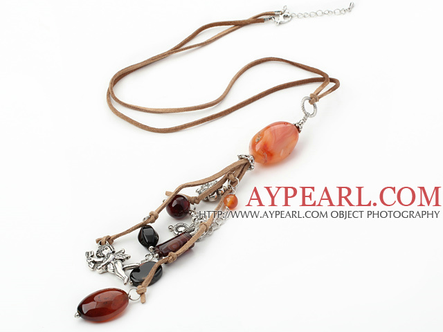 agate rouge avec la chaîne extensible