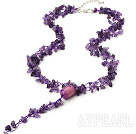 Amethyst und Achat Halskette Chip mit ausziehbarer Kette