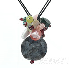 multi farge gemstone halssmykke med uttrekkbare kjetting