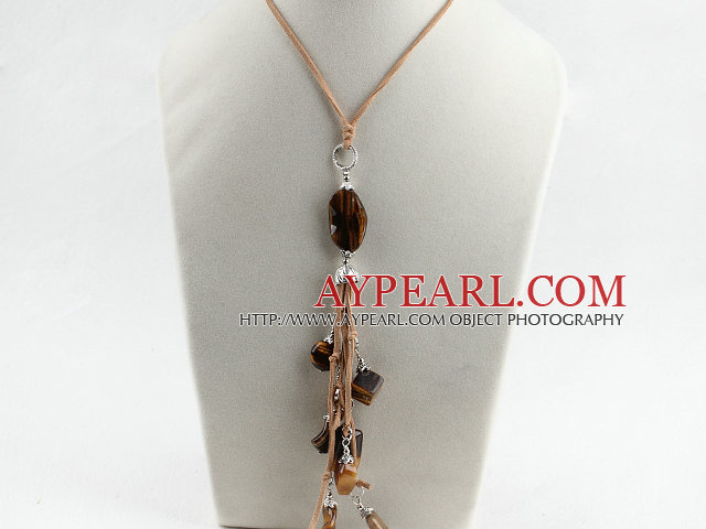 23.6 inches lovely tiger eye angle charm pendant necklace with extendable chain