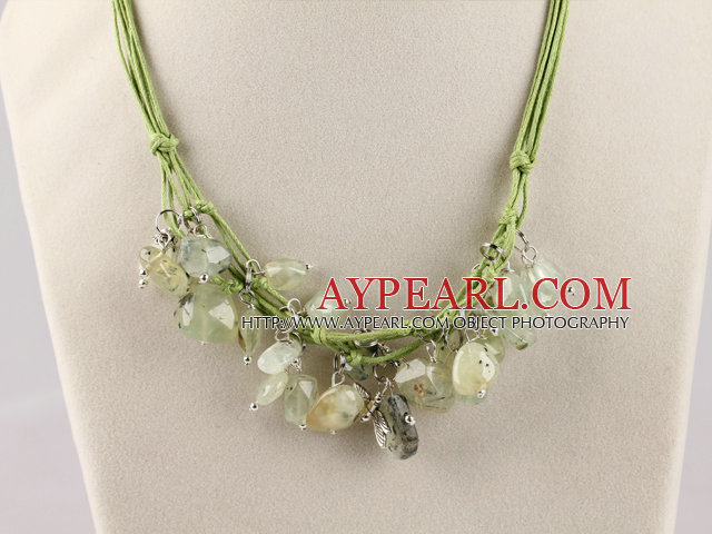 green grape stone necklace with extendable chain