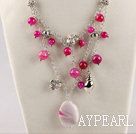 mote ny stil rosa agat beaded halskjede