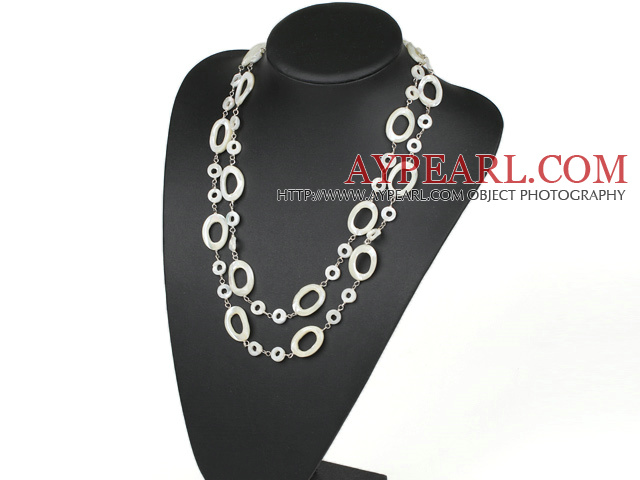 fashion costume jewelry white lip shell necklace
