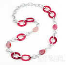 yle pink agate necklace Stil rosa Achat Halskette
