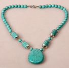 Turquoise Necklace with Teardrop Turuoise Pendant