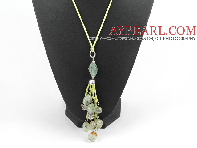 green grape stone necklace with extendable chain