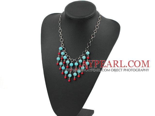 stunning handcrafted coral turquoise necklace 