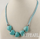 et turquoise grenat collier coeur avec chaîne extensible