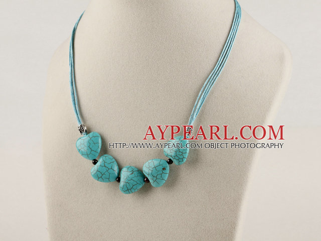 heart turquoise and garnet necklace with extendable chain