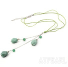18.1 inches aventurine necklace pendant with extendable chain