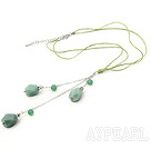 18,1 inches Aventurine halsband hänge med utdragbara kedja