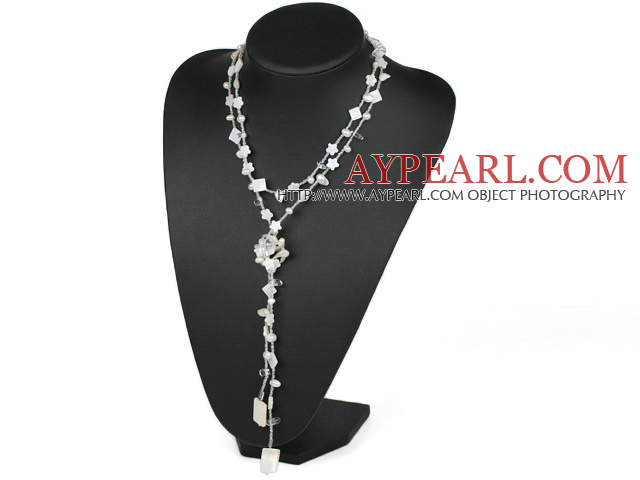 51,2 cm de long cristal perle style et nekclace shell