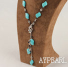 18,1 pouces perle noire et collier turquoise