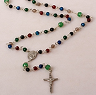 Wholesale Fashion Multi Color Agate Cross Prayer Necklace