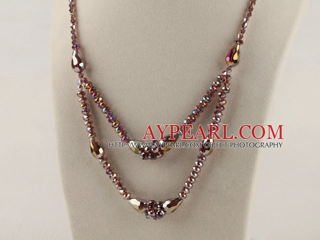 double strand sparkly crystal necklace with extendable chain