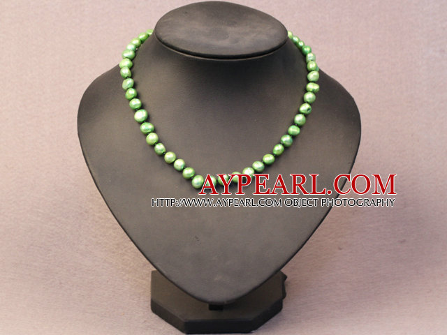 Simple Trendy Style Natural Green Pearl Necklace