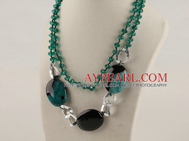 new chunky style rutilated agate and crystal necklace