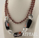 nouveau style trapu rutile et cristal collier agate