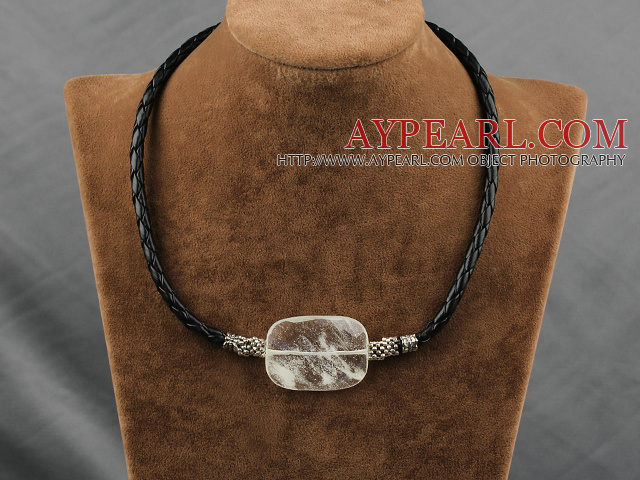 white crystal necklace with extendable chain