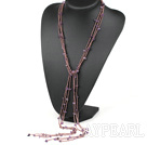 fashion long style multi strand natural amethyst y shape necklace