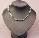 Simple Trendy Style Natural Army Green Pearl Necklace