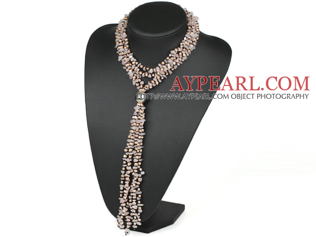мода ювелирные изделия 31,5 дюйма Y форму выросли quartze и жемчужное ожерелье
