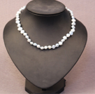 Simple Trendy Style Natural Light Blue Potato Pearl Necklace