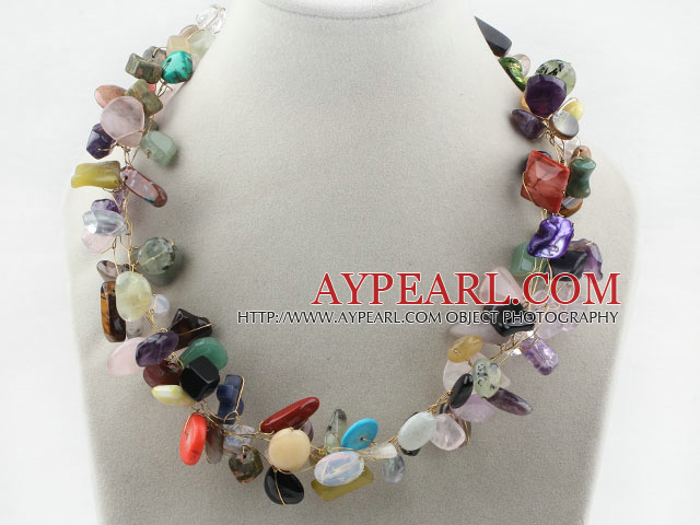 Assortiment de collier multi Pierre Multi Color