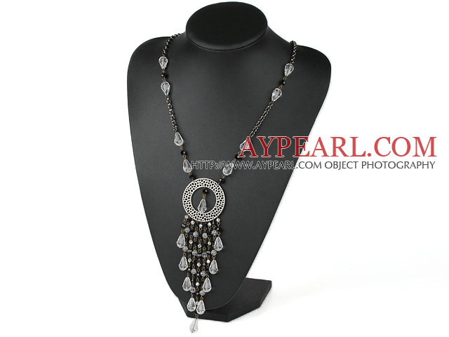 lila 16mm Muschel Perlen Halskette mit bunten Strass shinning